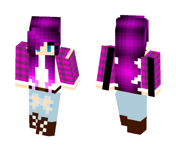 Download Free Casual Purpur Girl Skin for Minecraft image 1 Casual Purpur Girl - Girl Minecraft Skins - image 1