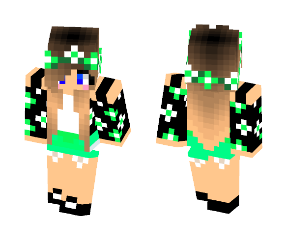 Green Flower Girl - Girl Minecraft Skins - image 1