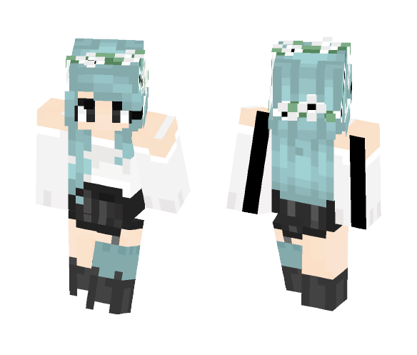☘ | Cyan Flower - Female Minecraft Skins - image 1