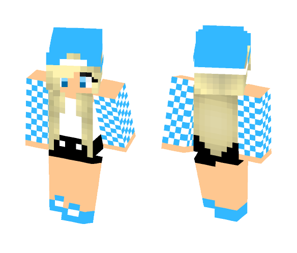 Download Free Beach Girl, Light Blue Skin for Minecraft image 1 Beach Girl, Light Blue - Male Minecraft Skins - image 1