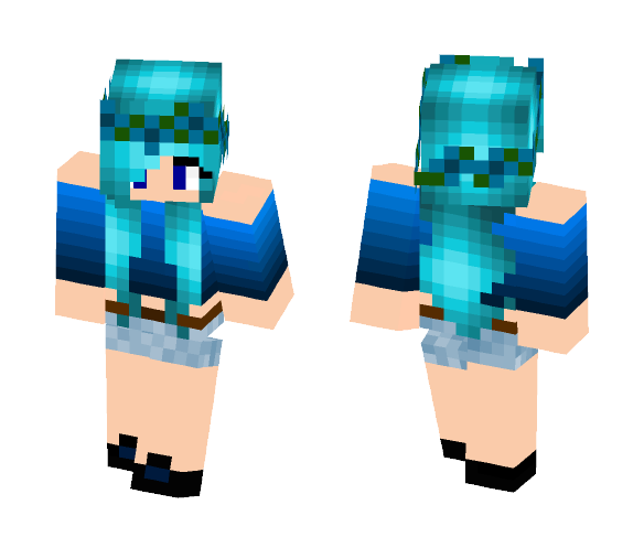 Download Free Dark Blue Girl Skin for Minecraft image 1 Dark Blue Girl - Girl Minecraft Skins - image 1