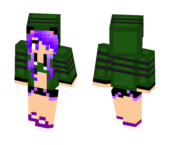 .:_; Green Cat Girl ;_:. - Cat Minecraft Skins - image 1