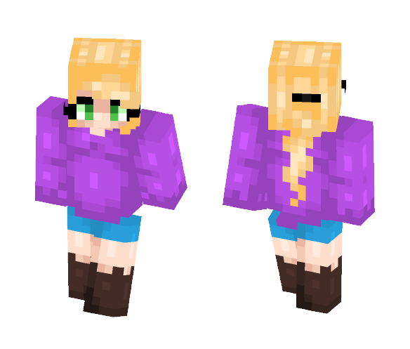 Download Free Purple Summer Sweater Skin for Minecraft image 1 Purple Summer Sweater - Female Minecraft Skins - image 1