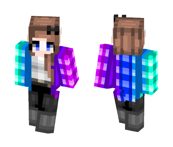 Neon Plaid - Female Minecraft Skins - image 1
