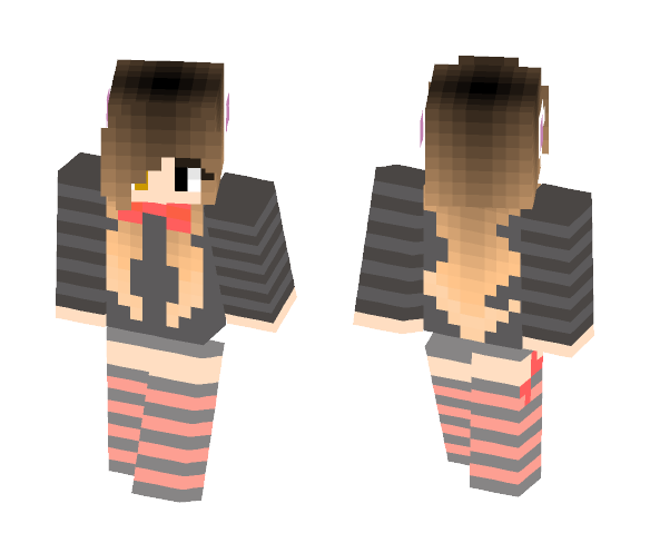 Download Free MangleGirlBrownHairFNAF Skin for Minecraft image 1 MangleGirlBrownHairFNAF - Color Haired Girls Minecraft Skins - image 1