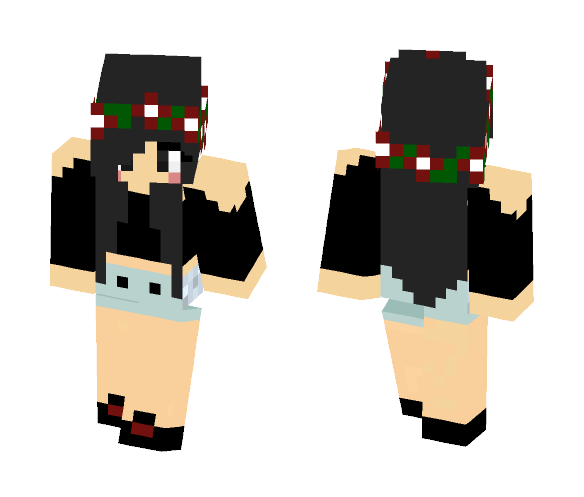 Download Free Girl w/ red flower crown Skin for Minecraft image 1 Girl w/ red flower crown - Flower Crown Minecraft Skins - image 1