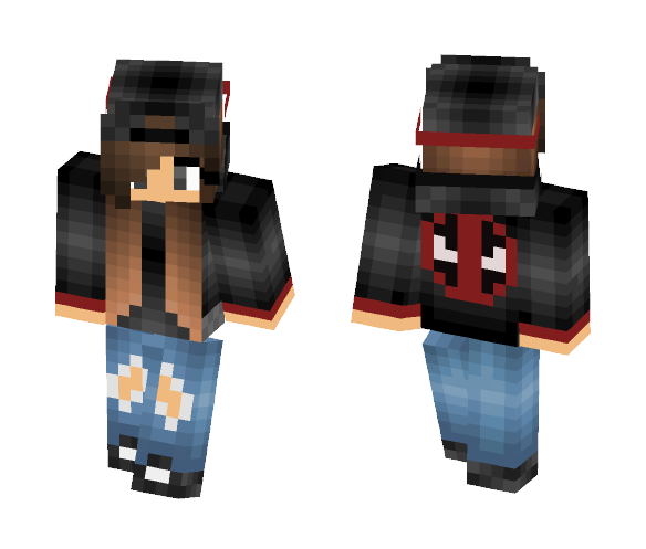 Deadpool Hoodie Girl - Comics Minecraft Skins - image 1