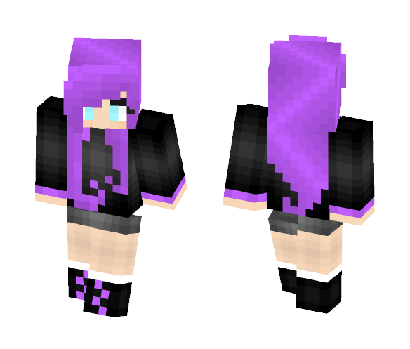 Download Free Purple Hair Girl(?) Skin for Minecraft image 1 Purple Hair Girl(?) - Color Haired Girls Minecraft Skins - image 1