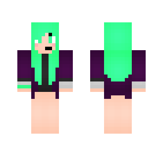 Sea Green Haired Girl (Shadered) - Color Haired Girls Minecraft Skins - image 2