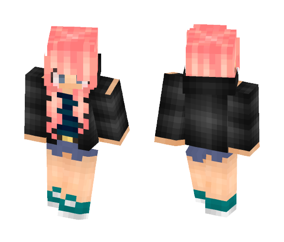 Download Free Pink Hair Girl Skin for Minecraft image 1 Pink Hair Girl - Color Haired Girls Minecraft Skins - image 1