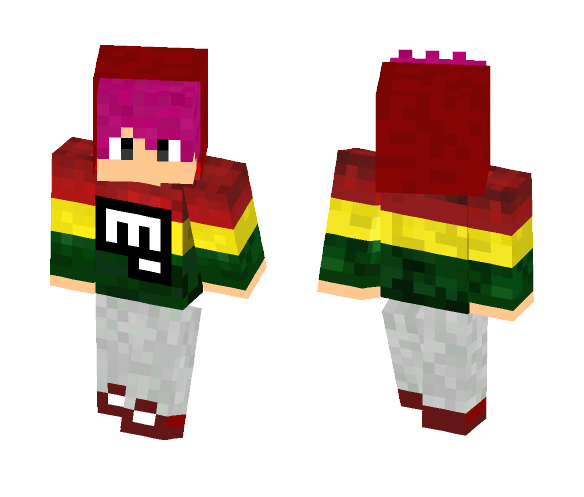 Download Free Kawaii boy with Bob marley hoodie Skin for Minecraft image 1 Kawaii boy with Bob marley hoodie - Boy Minecraft Skins - image 1