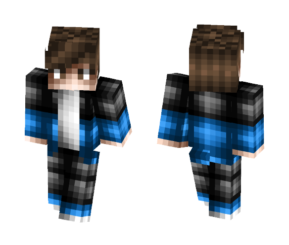 Black and Blue Hoodie - Male Minecraft Skins - image 1