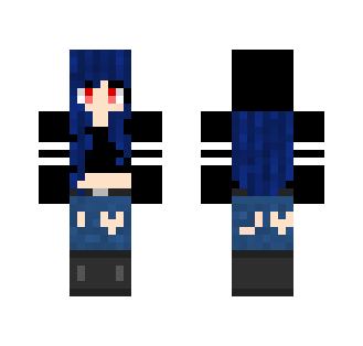 Dark Blue Haired Girl - Color Haired Girls Minecraft Skins - image 2