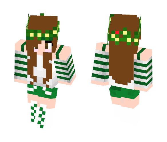 Download Free Green Flower Girl Skin for Minecraft image 1 Green Flower Girl - Girl Minecraft Skins - image 1
