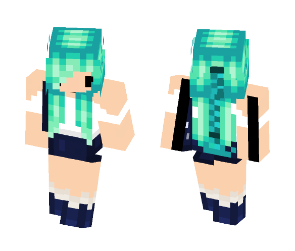 Download Free Aqua Girl Skin for Minecraft image 1 Aqua Girl - Girl Minecraft Skins - image 1