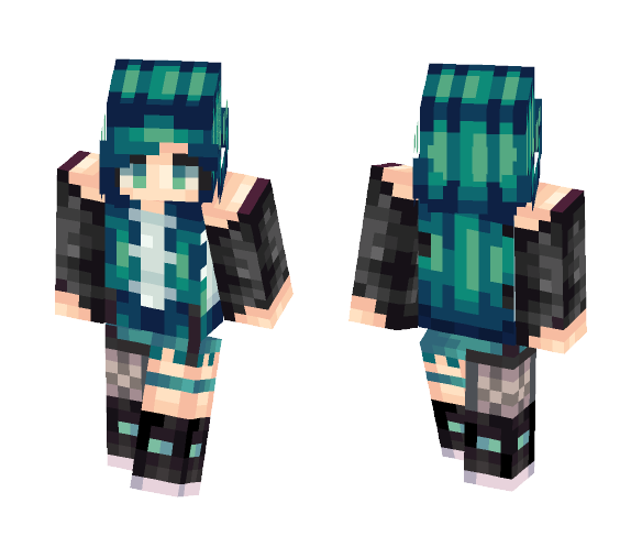 Blue-Green ❤️ - Female Minecraft Skins - image 1