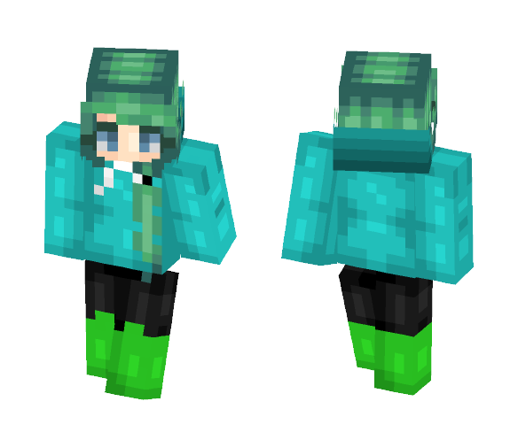 Download Free Cyan Hoodie Skin for Minecraft image 1 Cyan Hoodie - Female Minecraft Skins - image 1