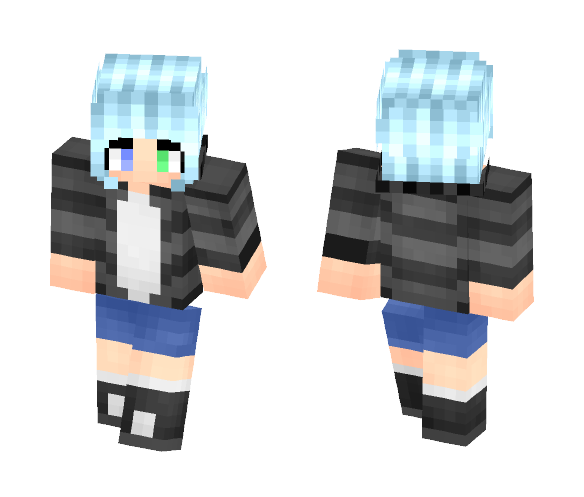Neon Blue Girl - Girl Minecraft Skins - image 1