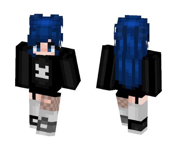 blue hair - Female Minecraft Skins - image 1