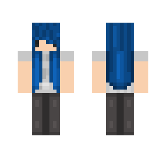 Blue Hair Girl XDD - Color Haired Girls Minecraft Skins - image 2