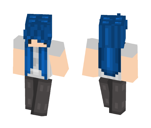 Download Free Blue Hair Girl XDD Skin for Minecraft image 1 Blue Hair Girl XDD - Color Haired Girls Minecraft Skins - image 1