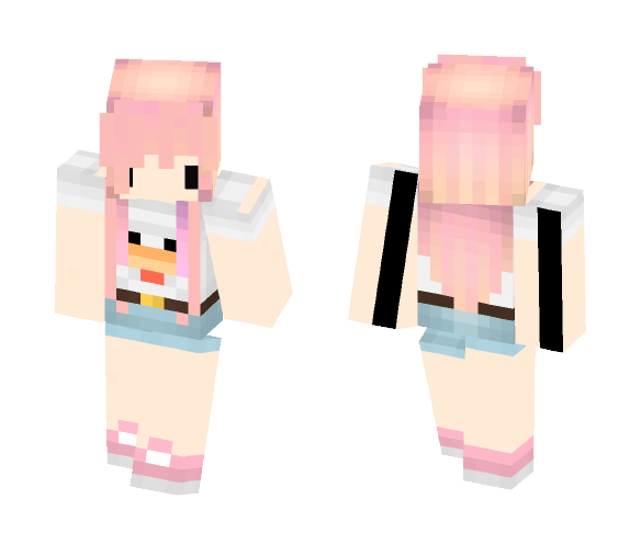 Download Free KAWAII DUCK SHIRT GIRL Skin for Minecraft image 1 KAWAII DUCK SHIRT GIRL - Girl Minecraft Skins - image 1