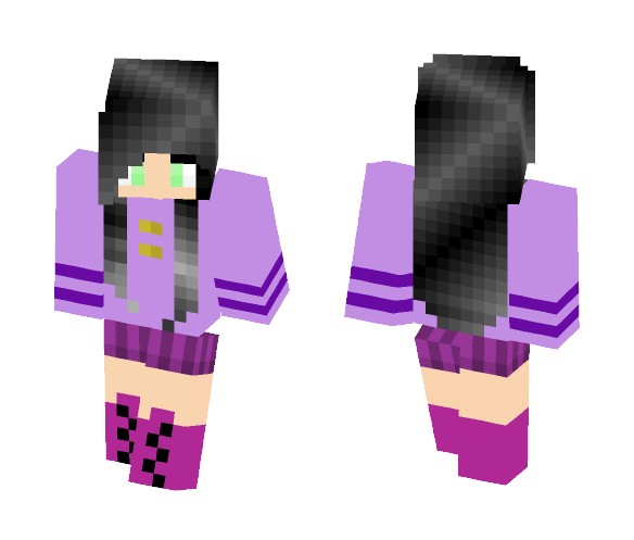 Black haired girl - Color Haired Girls Minecraft Skins - image 1