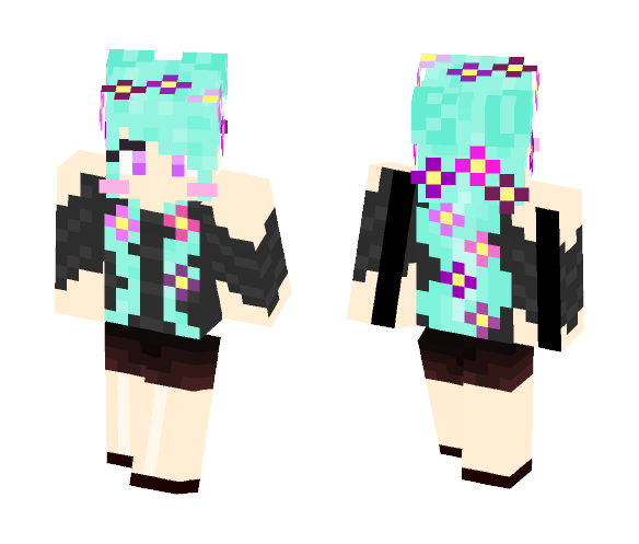 Download Free Gothic Flower Girl Skin for Minecraft image 1 Gothic Flower Girl - Girl Minecraft Skins - image 1