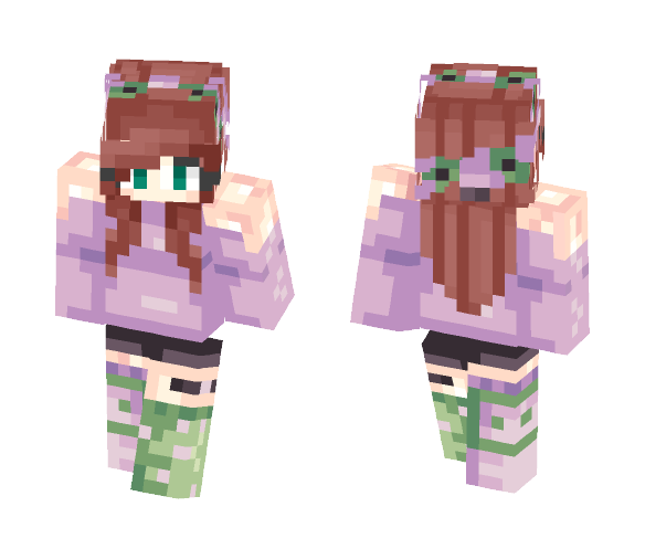 Purple Flower Crown - Flower Crown Minecraft Skins - image 1