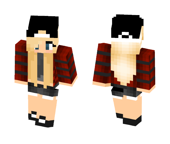 Hipster Girl - Maroon - Girl Minecraft Skins - image 1