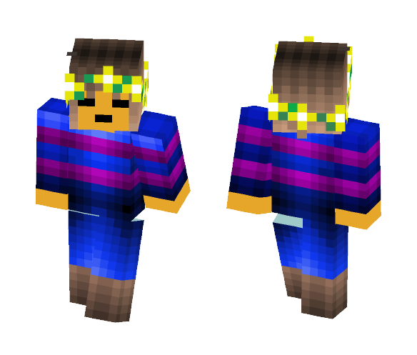 Flower Crown Frisk - Flower Crown Minecraft Skins - image 1