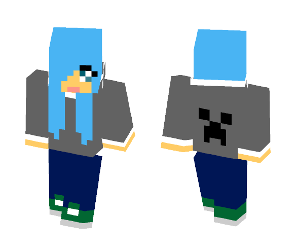 Grey Creeper Hoodie Girl - Girl Minecraft Skins - image 1