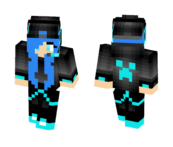 Download Free Blue Gamer Girl Skin for Minecraft image 1 Blue Gamer Girl - Girl Minecraft Skins - image 1
