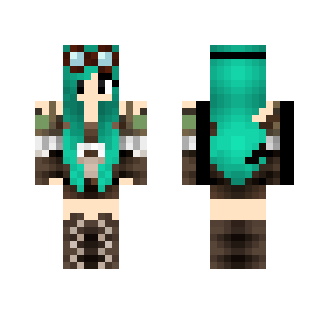 Blue haired Steampunk girl