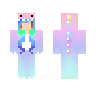 Pastel Rainbow Dinosaur Girl