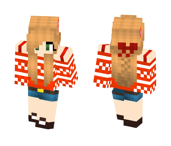 Download Free Fox Girl ~Rosely Skin for Minecraft image 1 Fox Girl ~Rosely - Girl Minecraft Skins - image 1