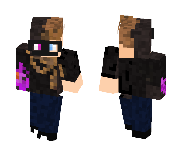 Half Enderman With Glasses - Male Minecraft Skins - image 1