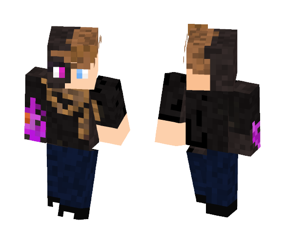 Half Enderman Half Man - Male Minecraft Skins - image 1