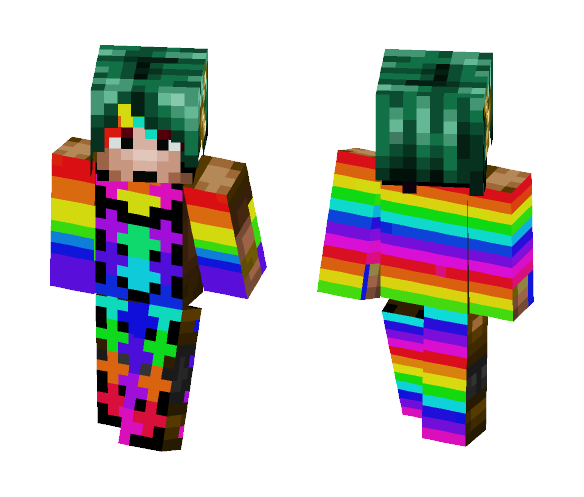 Download Free Rainbow Girl Skin for Minecraft image 1 Rainbow Girl - Girl Minecraft Skins - image 1