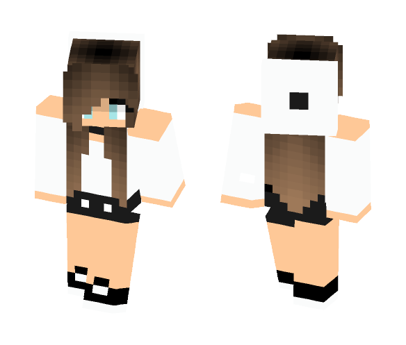 Download Free Black And White Girl Skin for Minecraft image 1 Black And White Girl - Girl Minecraft Skins - image 1