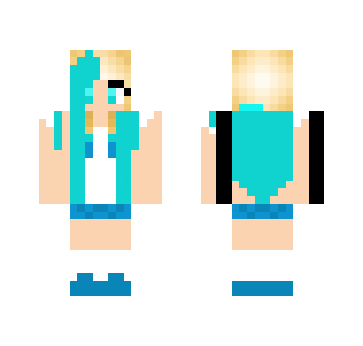 Blonde Girl w/ Blue Hair Dye - Color Haired Girls Minecraft Skins - image 2