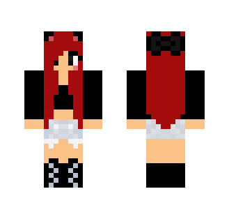 ||red hair||black jacket||
