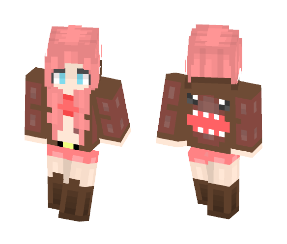 Download Free Evelye | Girl with Domo Hoodie Skin for Minecraft image 1 Evelye | Girl with Domo Hoodie - Girl Minecraft Skins - image 1