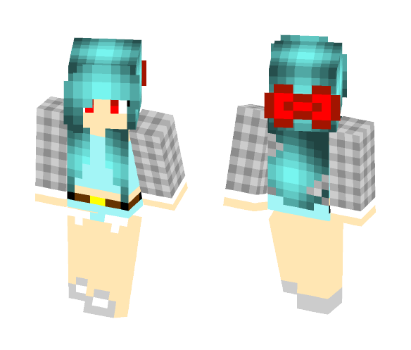 Download Free Blue Haired Girl Skin for Minecraft image 1 Blue Haired Girl - Color Haired Girls Minecraft Skins - image 1