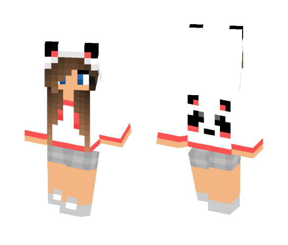 Get Cute Girl With Panda Hoodie Minecraft Skin For Free