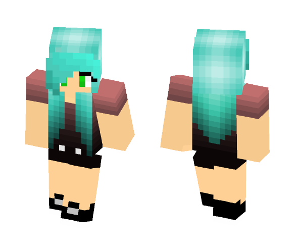Download Free Girl with blue hair Skin for Minecraft image 1 Girl with blue hair - Color Haired Girls Minecraft Skins - image 1