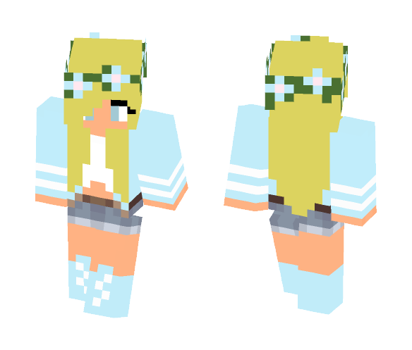 Blue Flower Girl - Girl Minecraft Skins - image 1