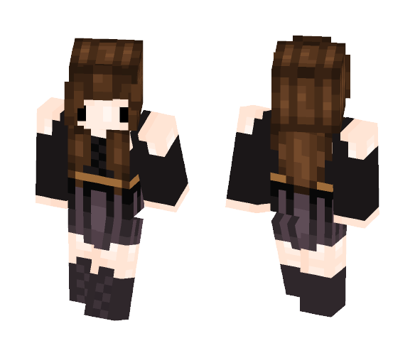 Download Free Brown Haired Girl In Dress Skin for Minecraft image 1 Brown Haired Girl In Dress - Color Haired Girls Minecraft Skins - image 1