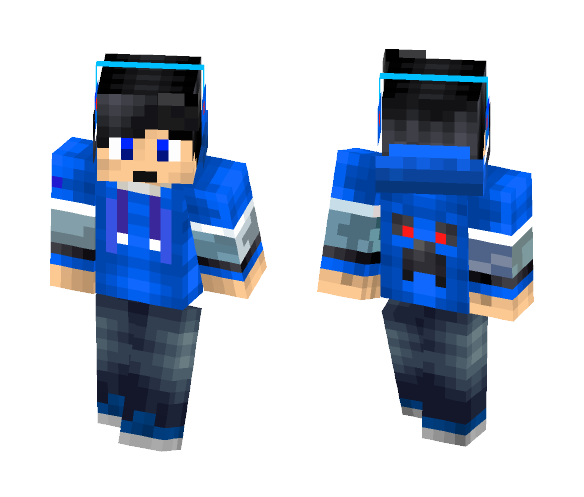 Blue Gamer - Male Minecraft Skins - image 1