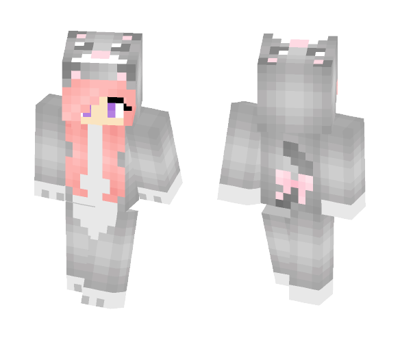 Cat Girl With Pink Hair - Cat Minecraft Skins - image 1